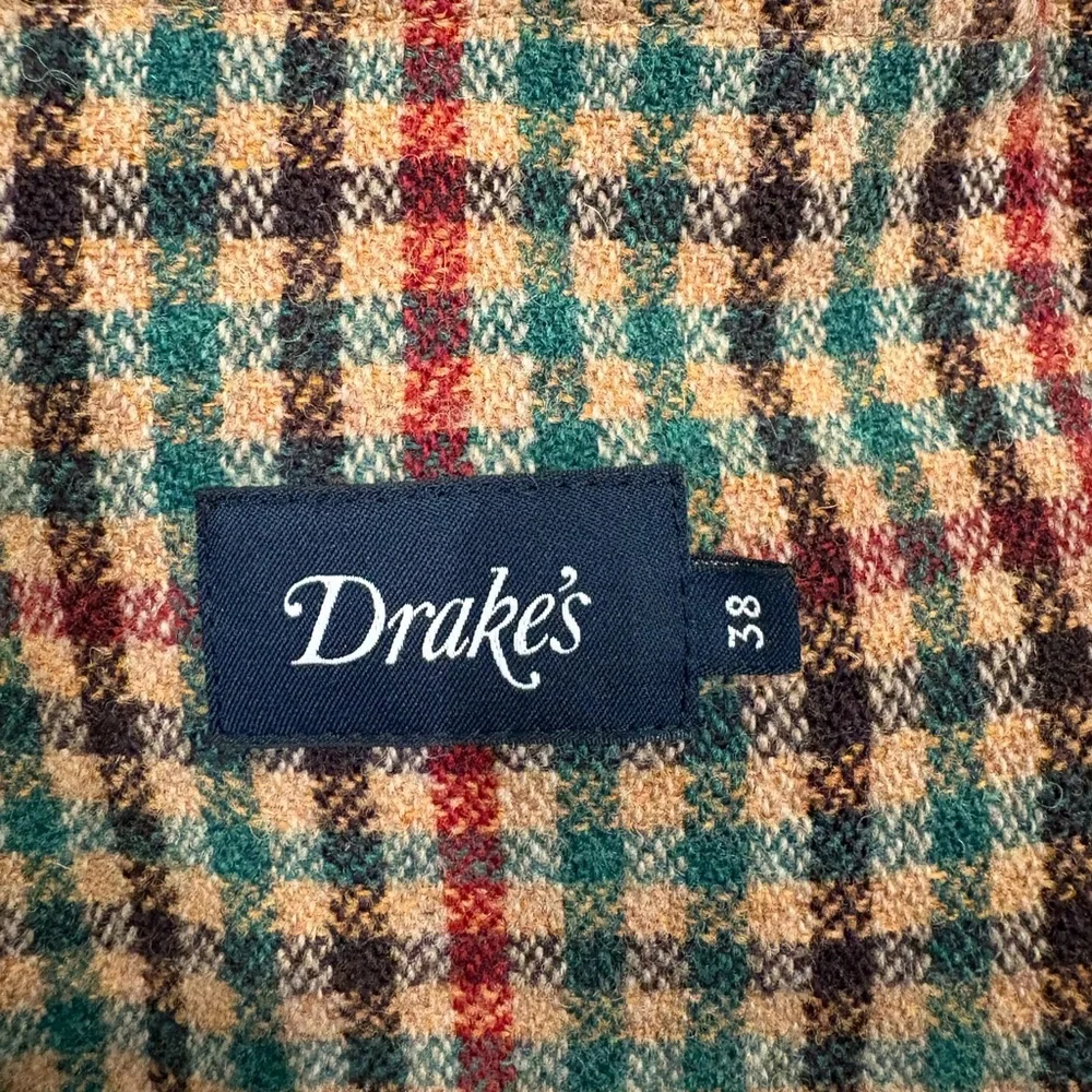 Drakes Plaid Tweed Wool Jacket